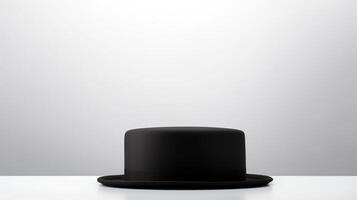 ai generato foto di nero Maiale torta cappello isolato su bianca sfondo. ai generato