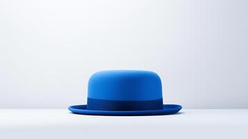 ai generato foto di blu giocatore di bowling cappello isolato su bianca sfondo. ai generato