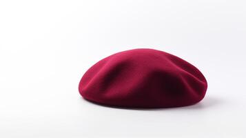 ai generato foto di Borgogna berretto cappello isolato su bianca sfondo. ai generato