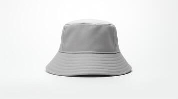 ai generato foto di grigio secchio cappello isolato su bianca sfondo. ai generato
