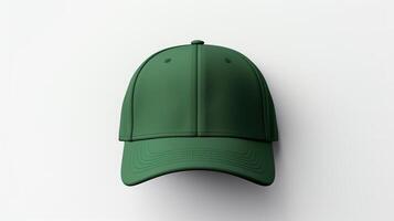 ai generato foto di verde baseball berretto isolato su bianca sfondo. ai generato