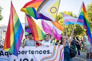 Portogallo, Lisbona, giugno 2023 LGBTQ supporto a orgoglio parata foto