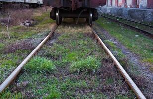 ferrovia brani da vicino su un' soleggiato giorno. foto