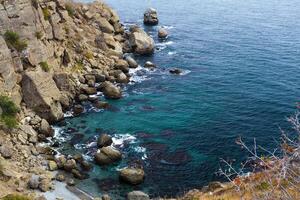 bellissimo acqua salata laguna con chiaro acqua foto