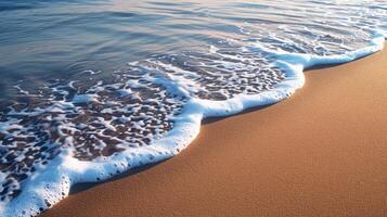 ai generato tranquillo sabbioso spiaggia litorale scena foto