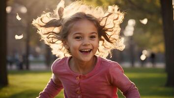 ai generato un' bambino nel il parco foto