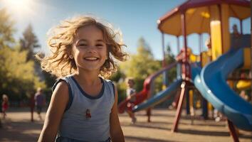 ai generato un' bambino nel il parco foto