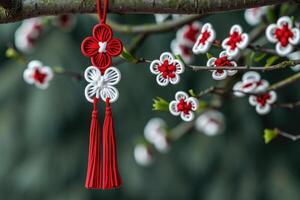 ai generato tradizionale rumeno talismano martire simbolo di amore e primavera. foto