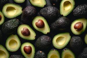 ai generato avocado frutta sfondo superiore Visualizza freschezza di succoso per decorazione frullato cibo menù foto