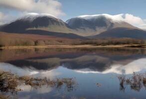 ai generato un' Visualizza di il Scozzese Highlands foto