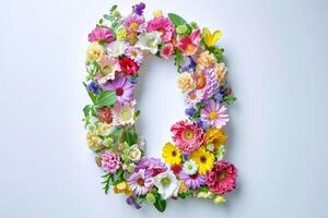 ai generato vero fiore font collezione per unico primavera e estate decorazione. foto
