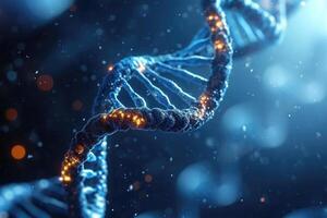 ai generato dna struttura e genetico ricerca nel umano cellule foto