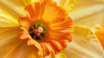 ai generato vivido giallo Narciso fiore macro tiro foto
