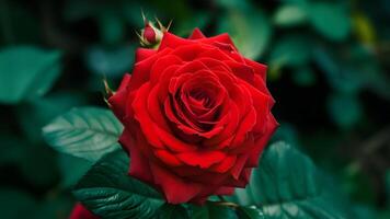 ai generato grande rosso rosa fiore isolato su singolo bianca sfondo foto