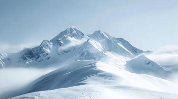 ai generato minimalista fotografia di nevoso montagne. alta risoluzione. ai generativo foto