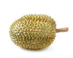 re dei frutti, durian isolato su sfondo bianco foto