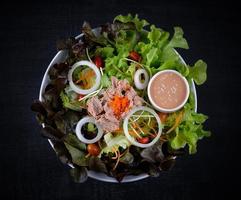 insalata di tonno e verdure con salsa foto