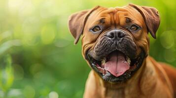 ai generato avvicinamento di cane con Aperto bocca foto