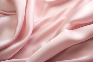 ai generato di seta morbido rosa tessuto. creare ai foto
