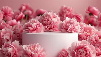ai generato rosa fiori su bianca tavolo foto