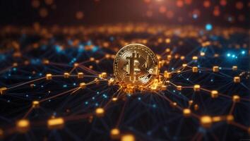 ai generato criptovaluta bitcoin digitale i soldi d'oro moneta tecnologia attività commerciale concetto criptovaluta bitcoin foto