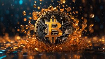 ai generato criptovaluta bitcoin digitale i soldi d'oro moneta tecnologia attività commerciale concetto criptovaluta bitcoin foto