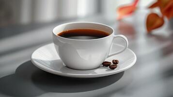 ai generato tazza di caffè su piattino foto