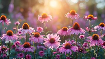 ai generato naturale medicinale echinacea fiori giardino foto