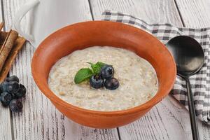 avena porridge con mirtillo foto