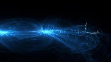 radiante blu energia onda illuminante nel movimento foto