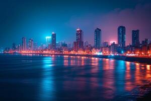 ai generato il leggendario città orizzonte di mumbai foto