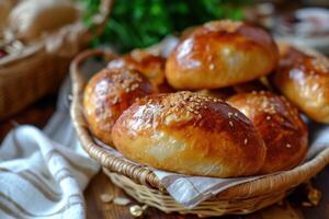 ai generato salato al forno pirozhki. creare ai foto