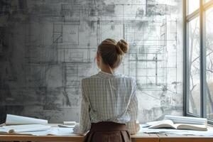 ai generato architetto Casa Piano disegno. creare ai foto