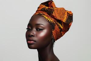 ai generato africano donna studio foto. creare ai foto