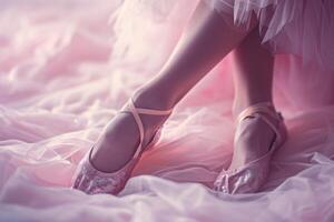 ai generato ballerina piedi rosa. creare ai foto