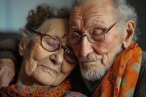 ai generato esperto anziano donna e uomo coppia. creare ai foto