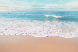 ai generato il calmante suono di onde su un pomeriggio spiaggia. generativo ai foto