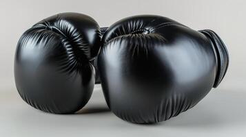 ai generato nero e rosso boxe guanti foto