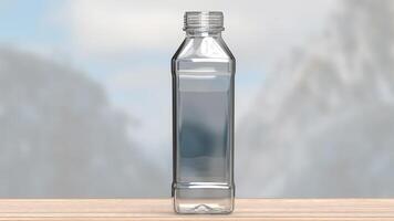 il plastica bottiglia per sci o eco concetto 3d resa. foto