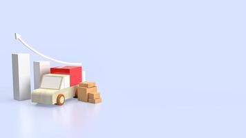 il carta scatola e furgone camion per consegna concetto 3d resa. foto