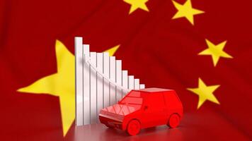 il auto su Cina bandiera per attività commerciale o trasporto concetto 3d resa. foto