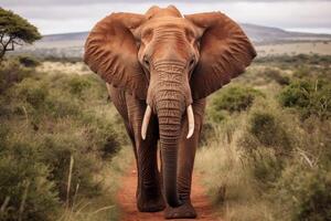 ai generato magnifico elefante roaming liberamente nel suo naturale habitat nel il incontaminato natura selvaggia foto