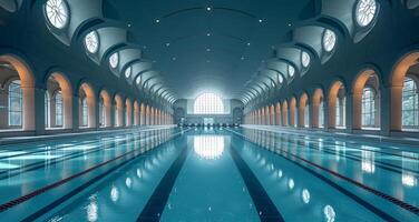 ai generato il nuoto piscina. acquatico centro adv acqua gestione foto