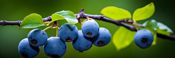 ai generato fresco e delizioso saskatoon frutti di bosco sfondo bandiera per cibo e agricoltura promozione foto