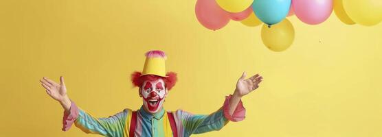 ai generato circo esecutore divertente clown aprile sciocchi giorno. foto