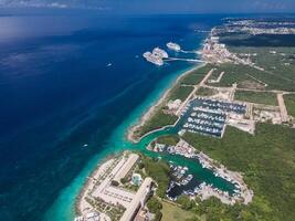 aereo Visualizza di caraibico mare nel Cozumel, Messico foto