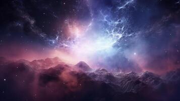 ai generato nebulosa cosmico raggi sfondo foto