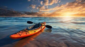 ai generato oceano kayak sfondo foto