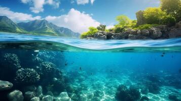 ai generato oceano natura sfondo foto