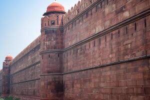 architettonico dettagli di lal qilà - rosso forte situato nel vecchio delhi, India, Visualizza dentro delhi rosso forte il famoso indiano punti di riferimento foto